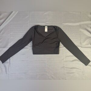 Gymshark Black Long Sleeve Crop Top Women’s Small Athletic Stretch